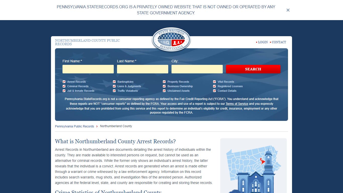 NORTHUMBERLAND COUNTY PUBLIC RECORDS
